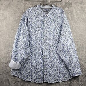 Tommy Bahama Sarasota Stretch Shirt Mens 3XLB Blue Floral Performance Beach Flip